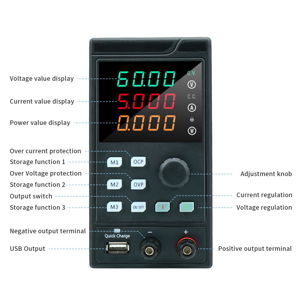 MYAMI-fuente de alimentación C - Programmable Dc Power Supply 60V 5A reseña y precio